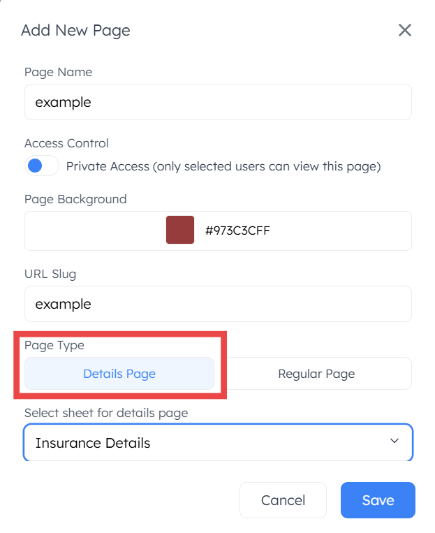 Details Page
