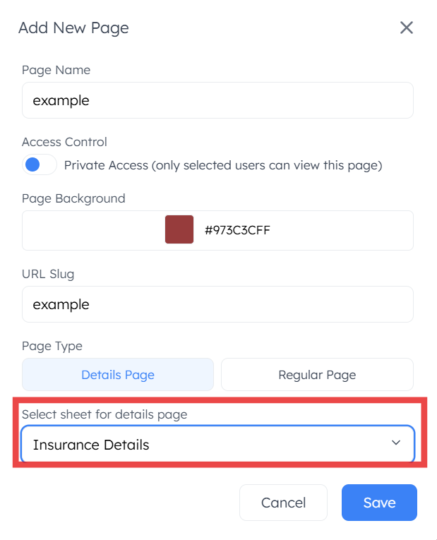 Details Page
