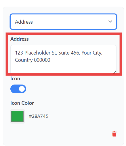 Address Text