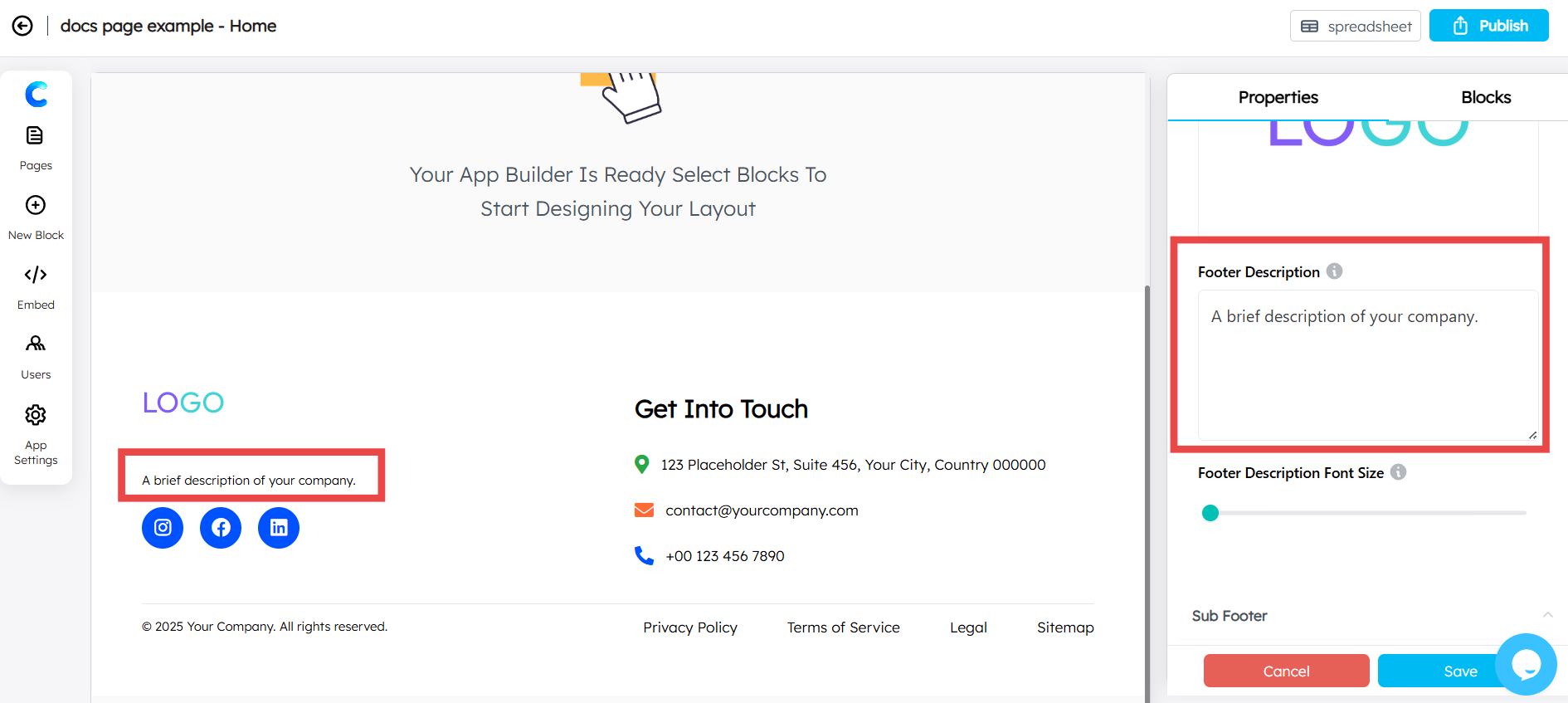 Footer Description