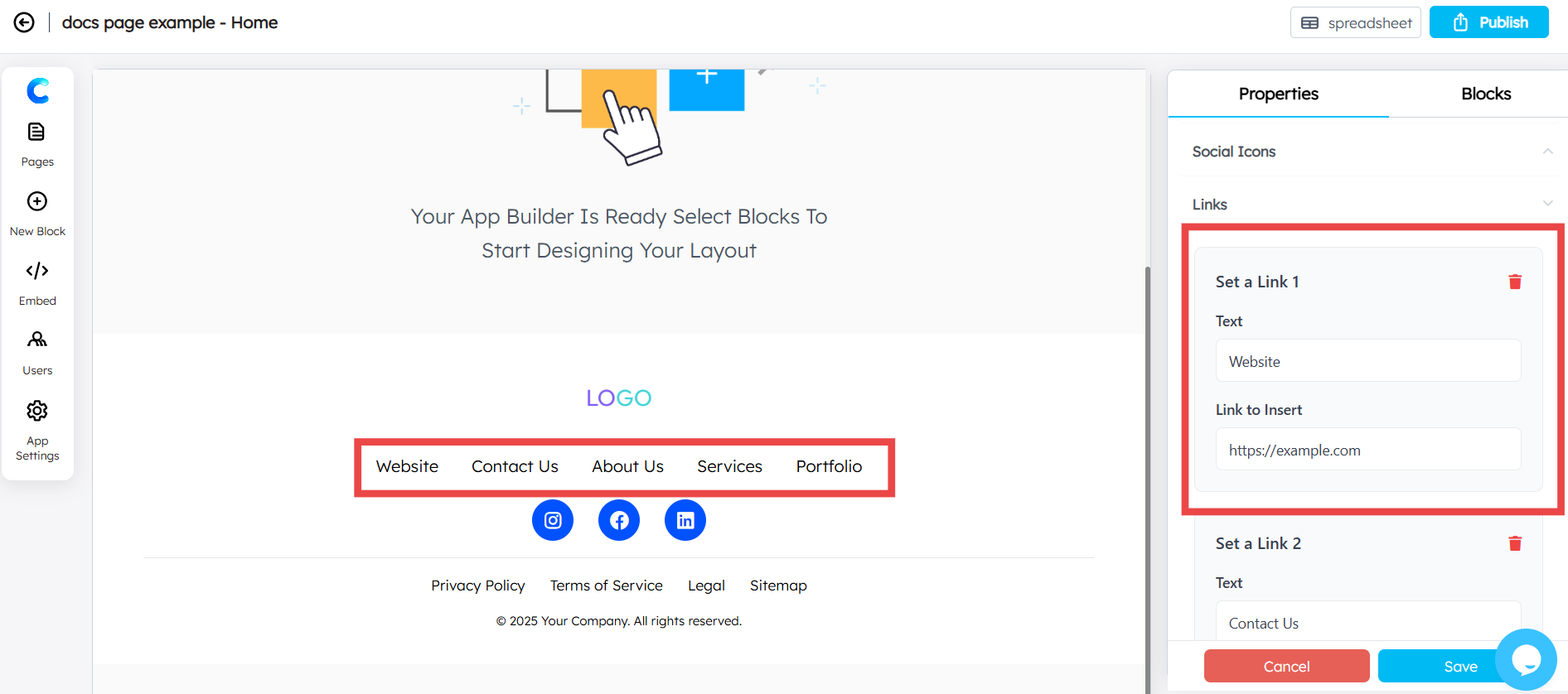 Navigation Link Text
