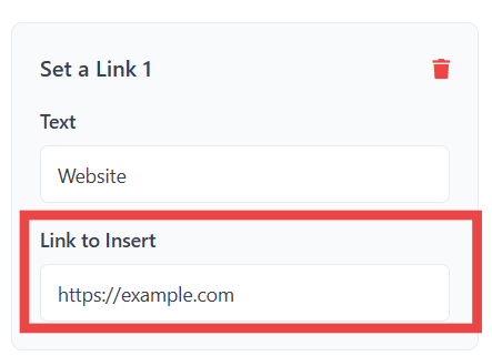 Navigation Link URL